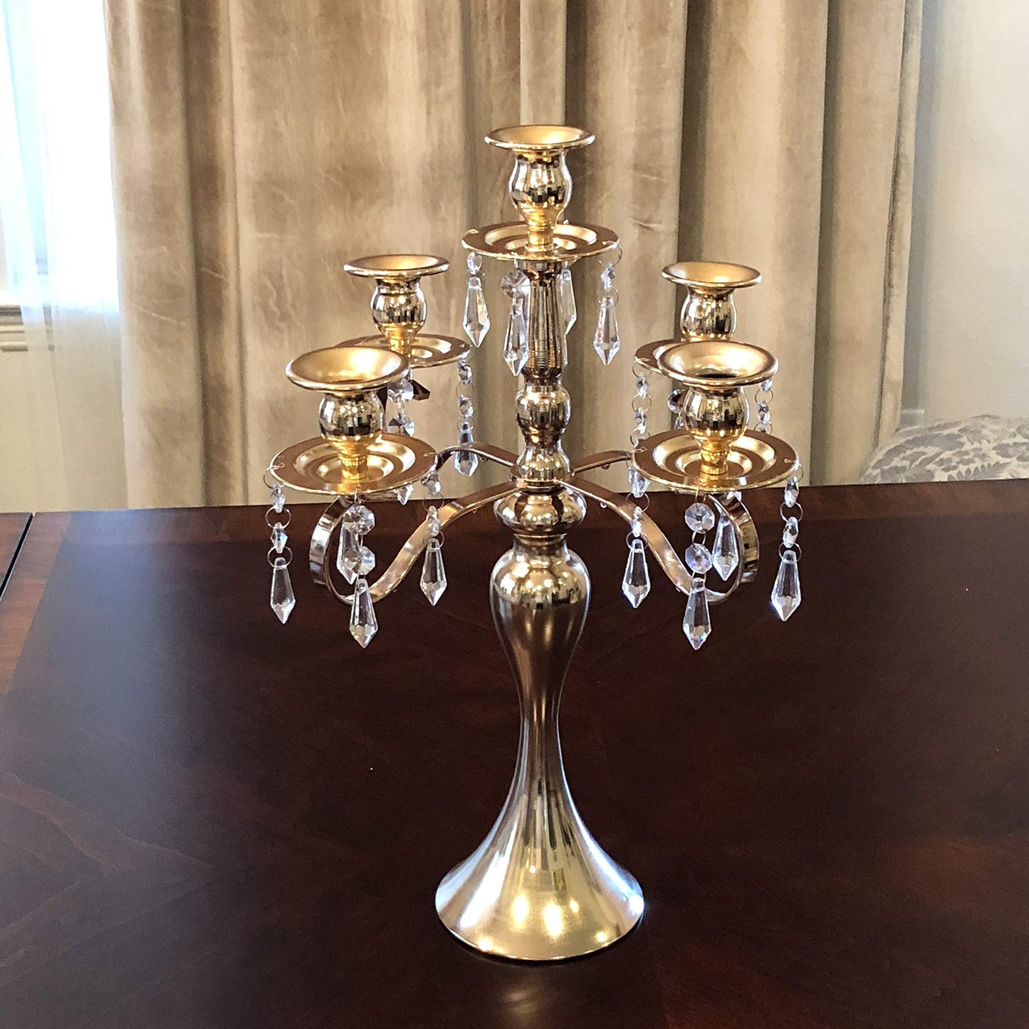 Allgala Crystal Metal Plated Tealight Votive Decorative Candle Holder