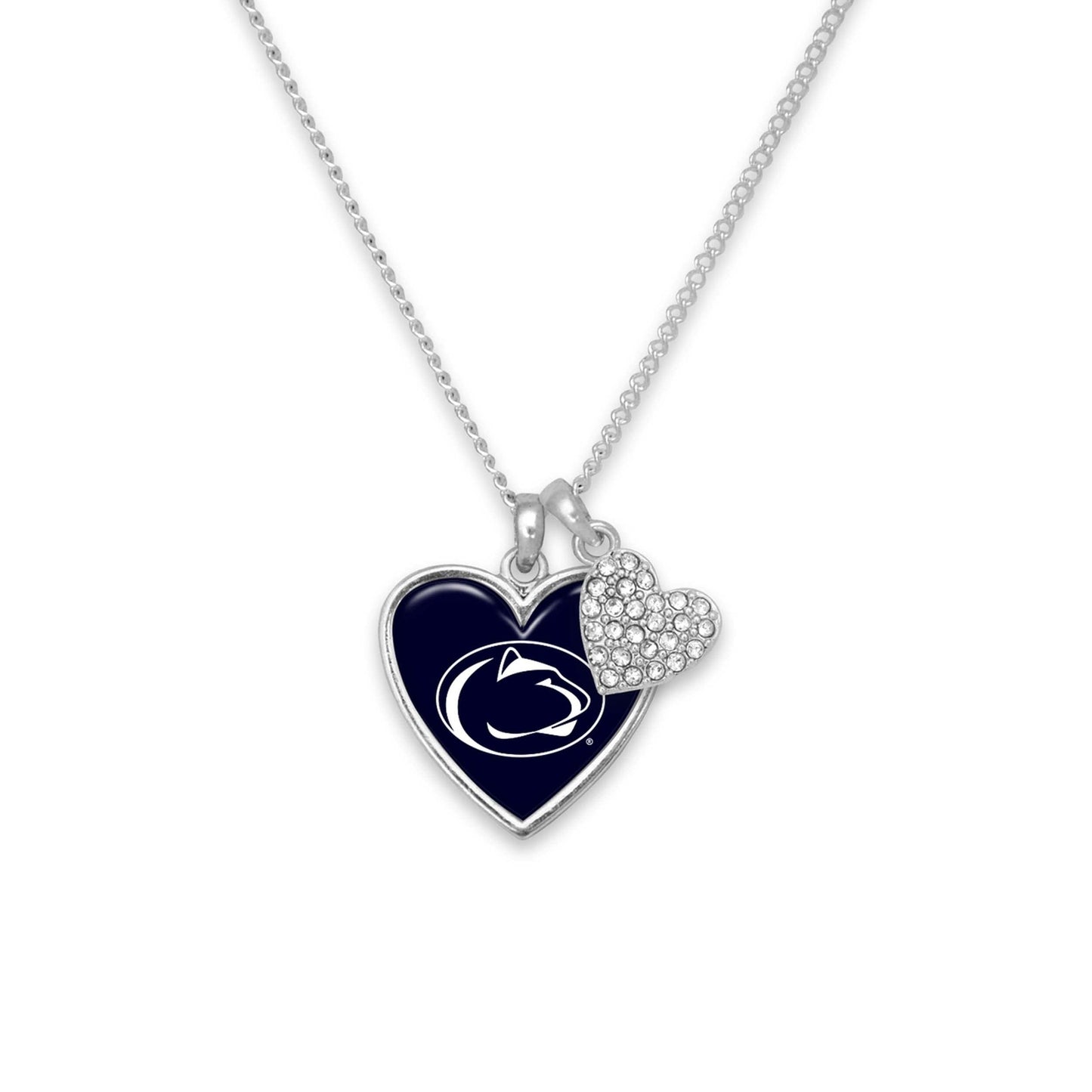 From the Heart Enterprises Penn State Amara Crystal Heart Silver Chain Necklace Jewelry Gift PSU, Blue