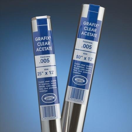 Grafix Clear Acetate Rolls - .005" - 50" Wide x 12' Long