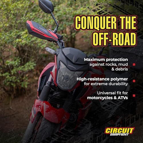 CIRCUIT EQUIPMENT - Universal Motorcycle Handguards - Italian Design, Durable, Weather-Resistant Nylon Brackets and Sleek Finish - Enhanced Control and Protection - Carbon Texture