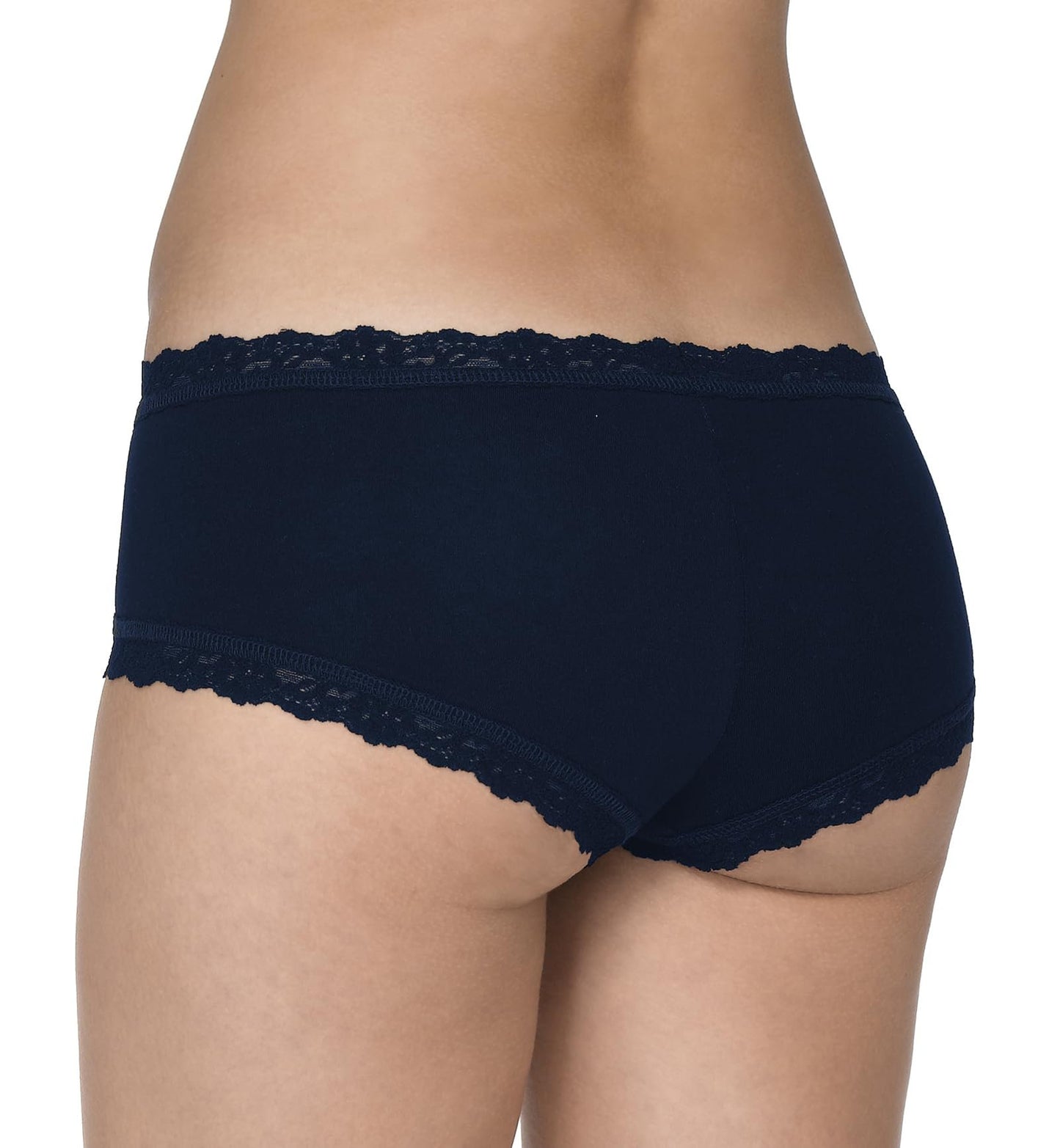 hanky panky Women's Rolled Organic Cotton Boyshort with Lace
