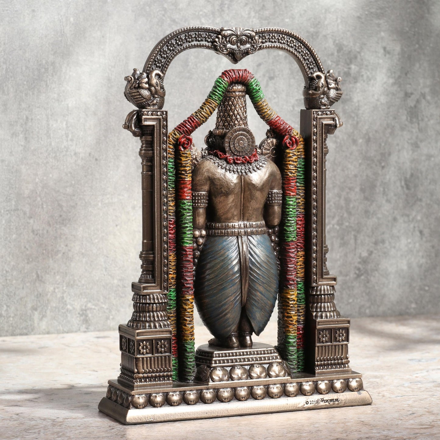 Veronese Design 8 3/8 Inch Lord Venkateswara as Balaji Cold Cast Resin Bronze Finish Statue