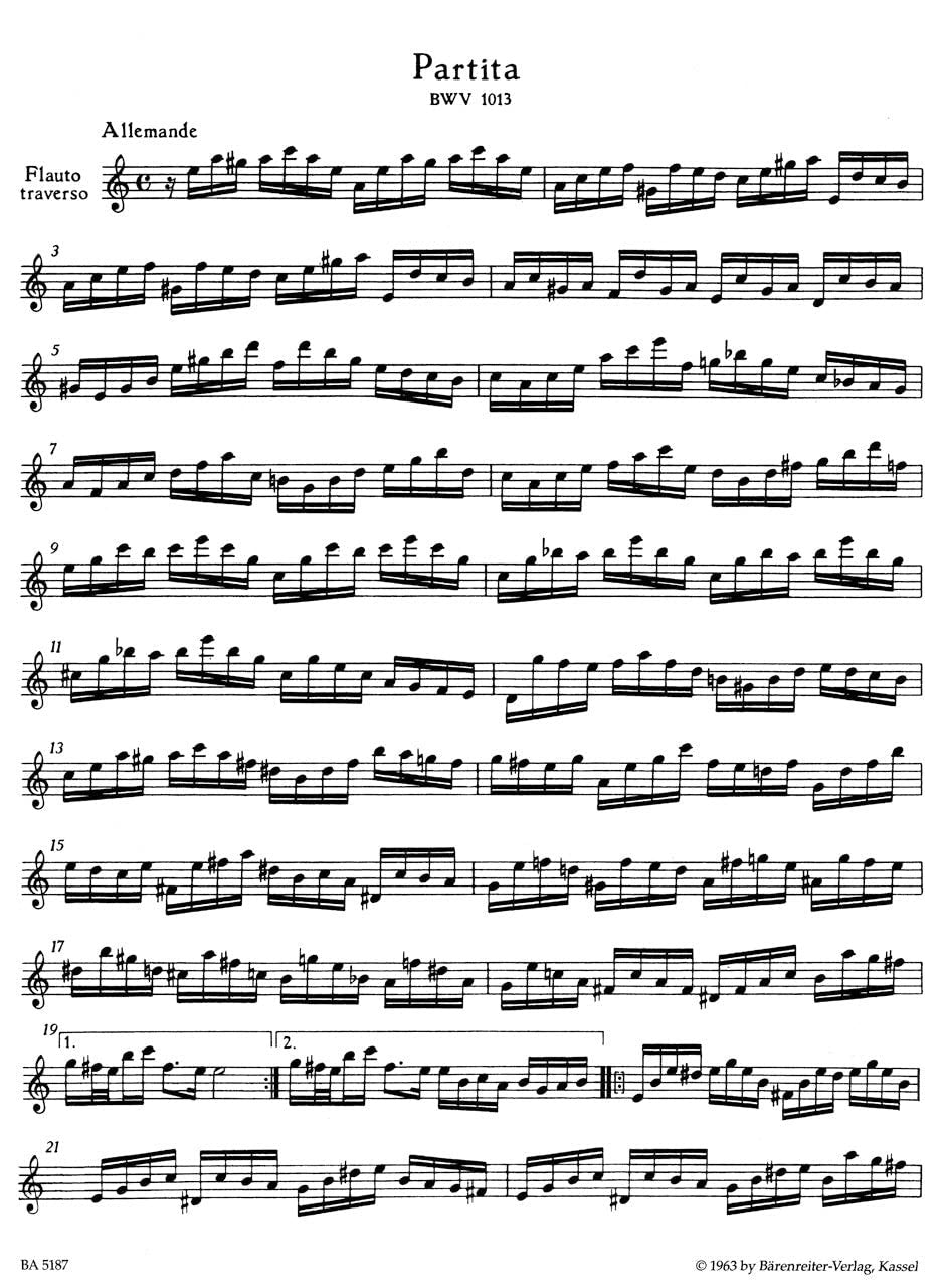 Bach: Partita in A Minor for Solo Flute, BWV 1013