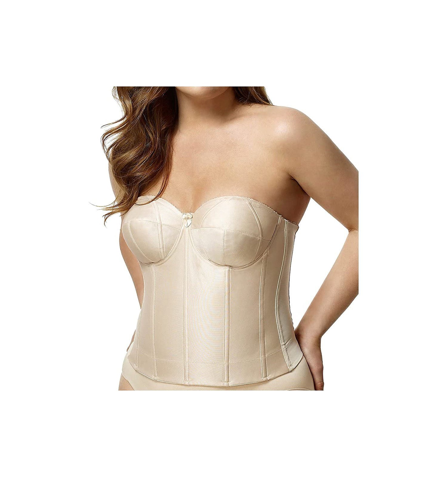 Elila Women's 6421 Long Strapless Longline Underwire Bra