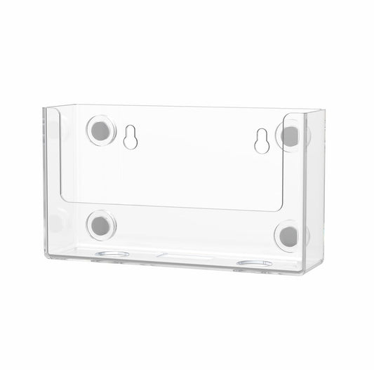 Postcard Holder with Magnets Metal Mount Holds 6 Inch Wide Printed Materials Advertisements Index Cards Clear Acrylic Booklet Organizer for Tradeshows Expos and Conventions by Marketing Holders