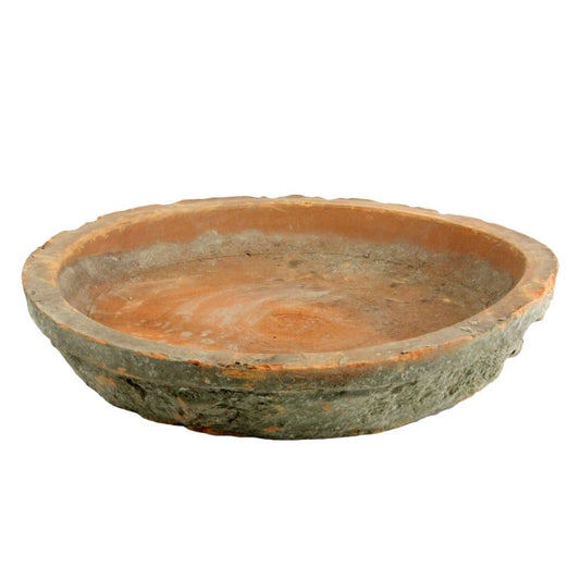 HomArt Rustic Terra Cotta Saucer for Rose Pot, Natural, 1-Count