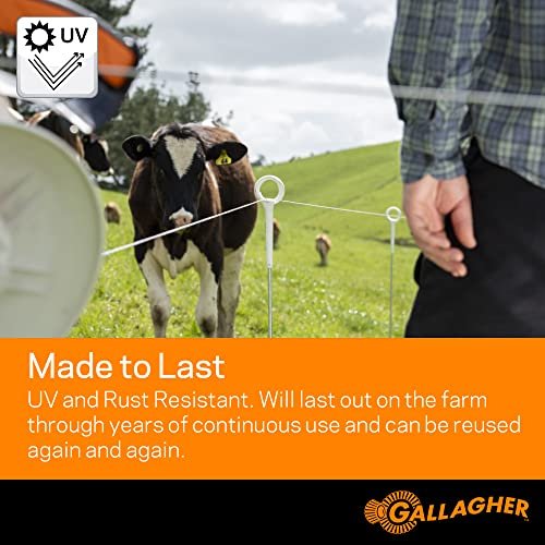 Gallagher Electric Fence Turbo Braid |Bonus Pack -1312 Ft Plus Free 328 Foot Roll |9 Mixed Metal Braided Strands for Reliable High Conductivity and Rust Resistance | 7/64" Highly Visible Striped Braid