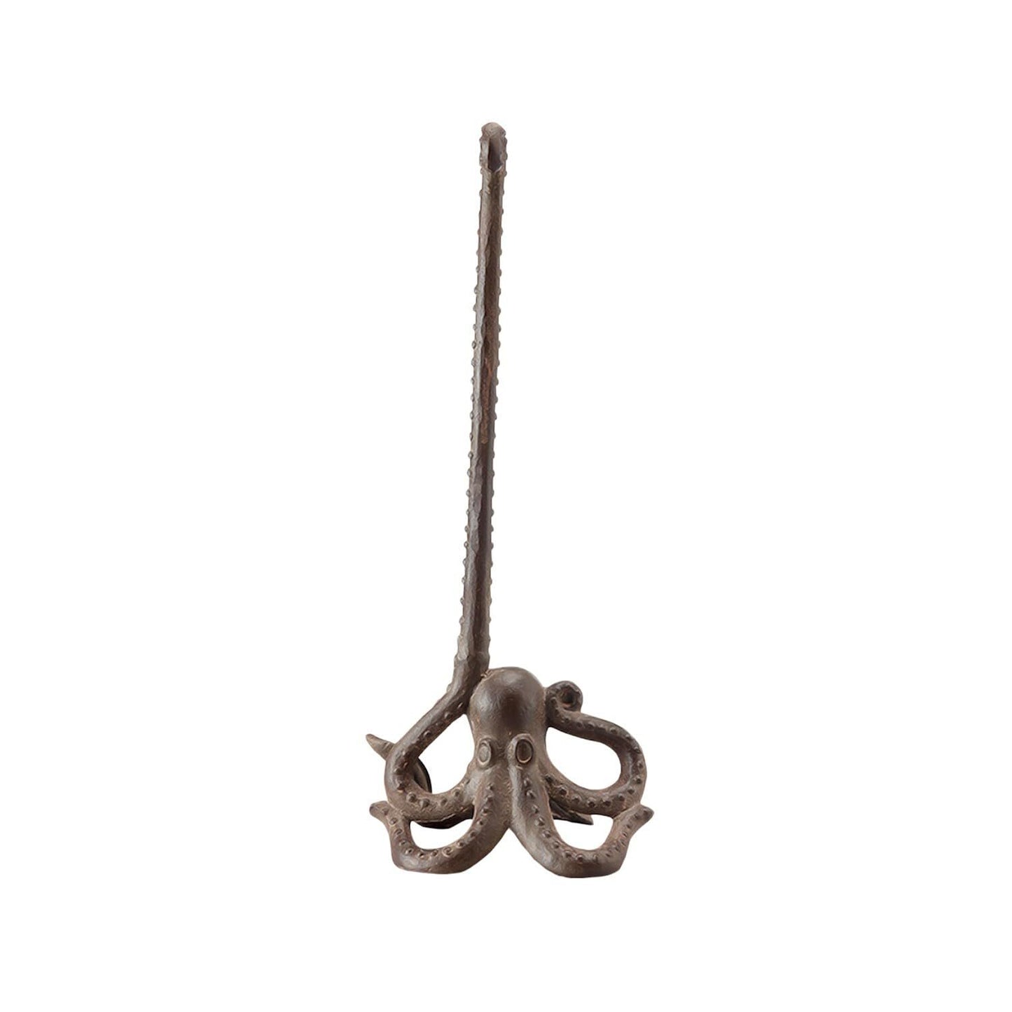 Rustic Brown Cast Iron Long Arm Octopus Paper Towel Holder