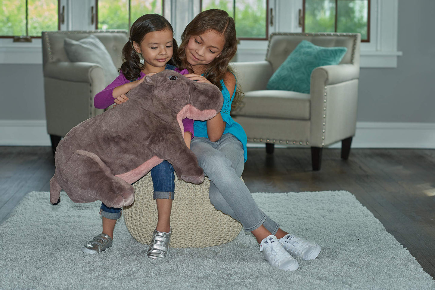 Wild Republic Jumbo Hippo Plush, Giant Stuffed Animal, 30 Inches Long