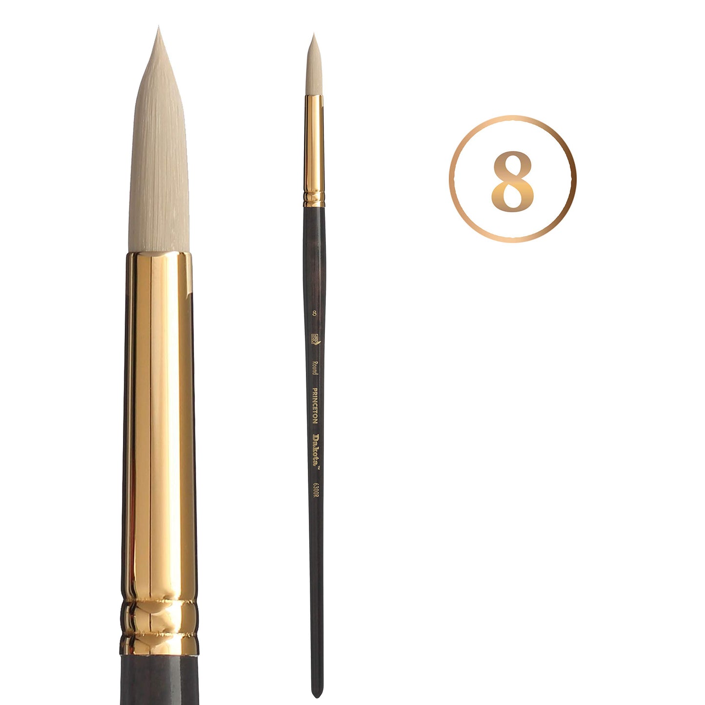 Princeton Dakota Paintbrush, Size 8, Dark Brown