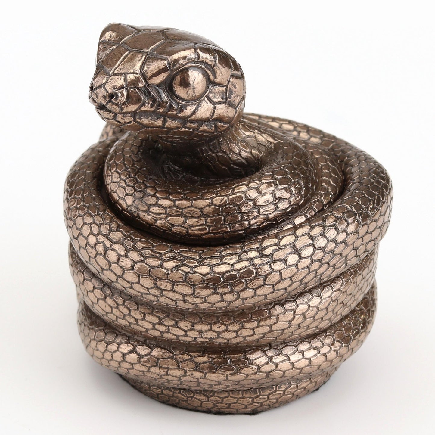 Veronese Design 3 Inch Coiling Snake Secret Trinket Stash Box Cold Cast Resin Bronze Finish Cute Animal Sculpture