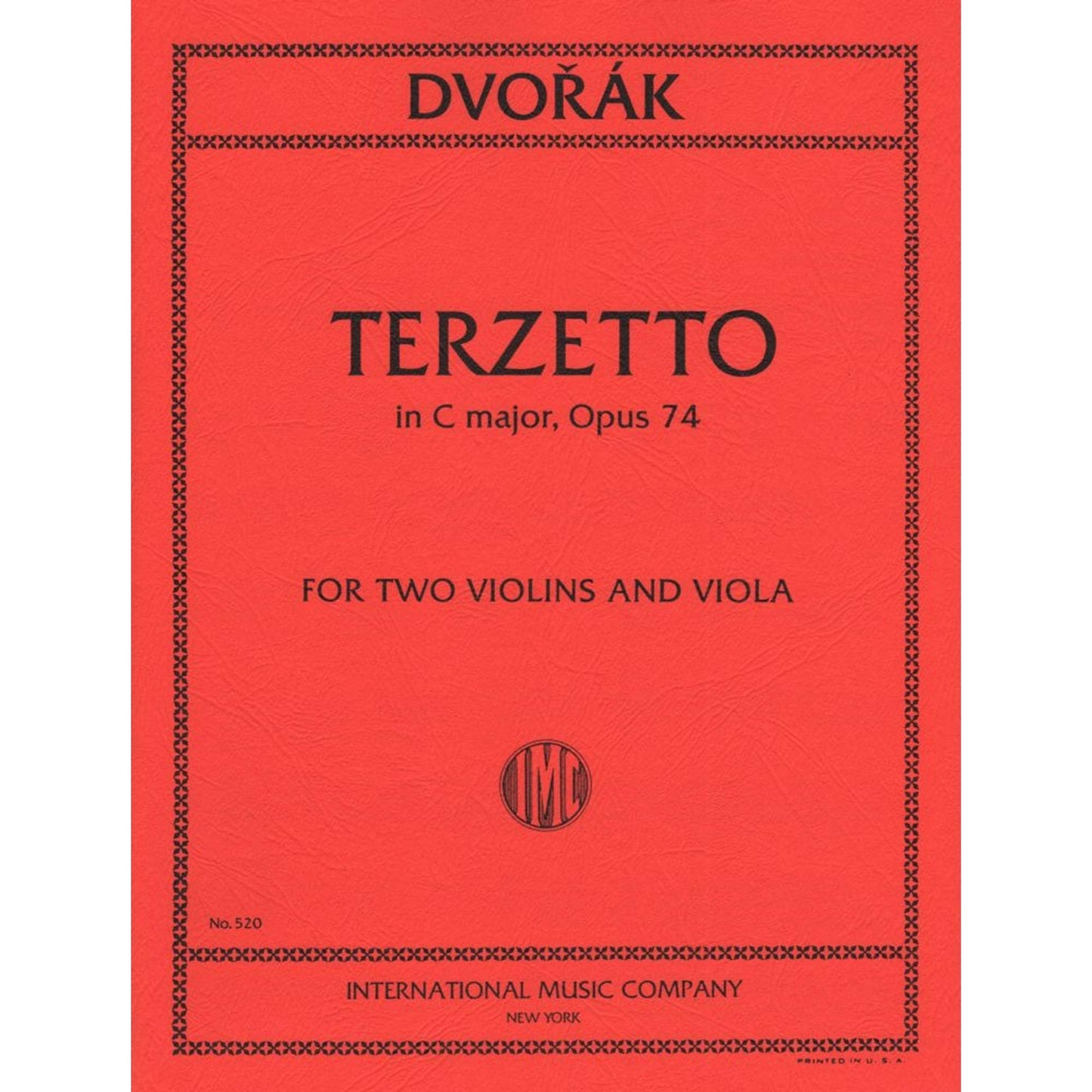 Dvorák, Antonín - Terzetto In C Major, Op 74 - Two Violins and Viola - International Music Co