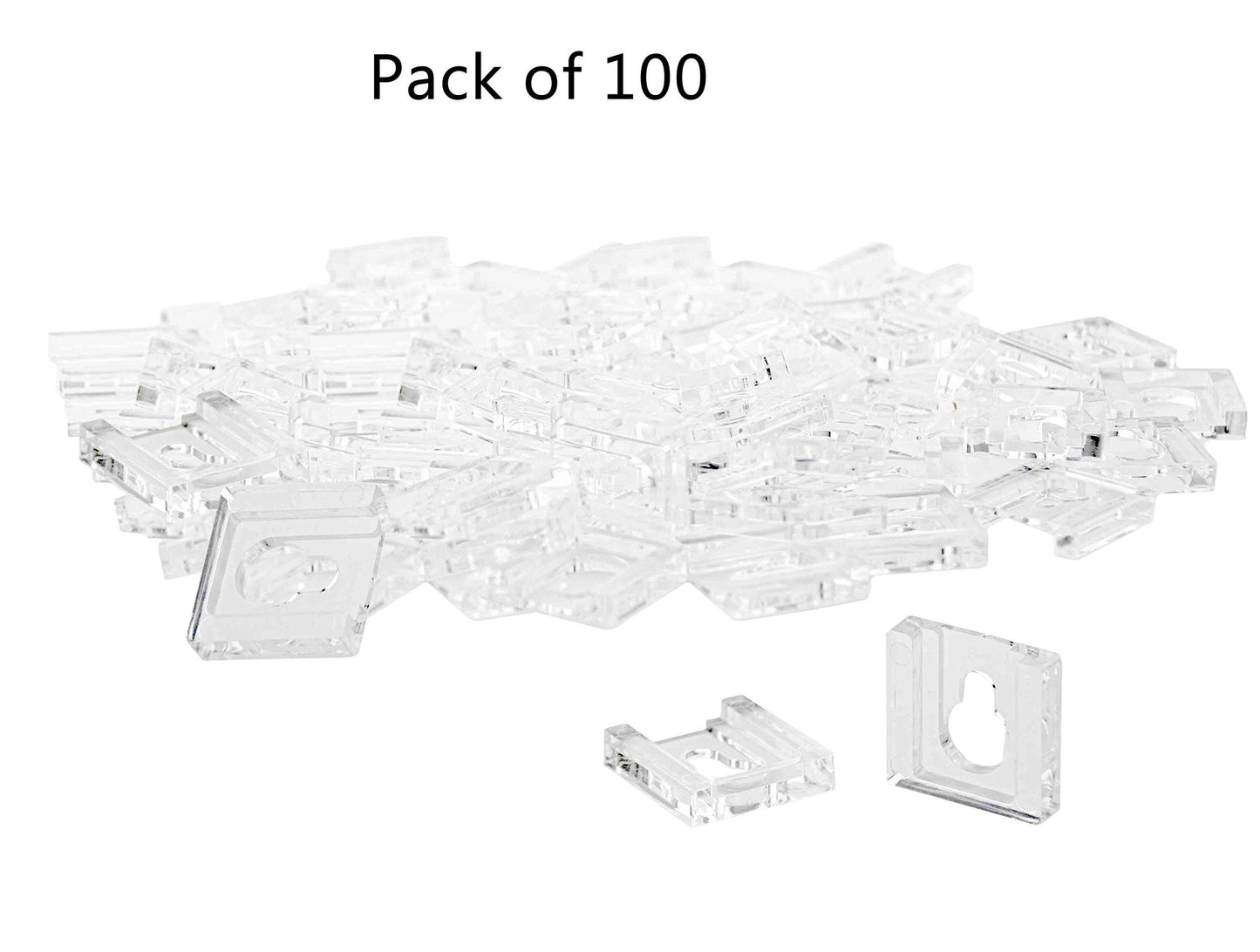 100 Pack Acrylic Keyholes Attachments 3/8 Clear Hanging Hardware by Marketing Holders