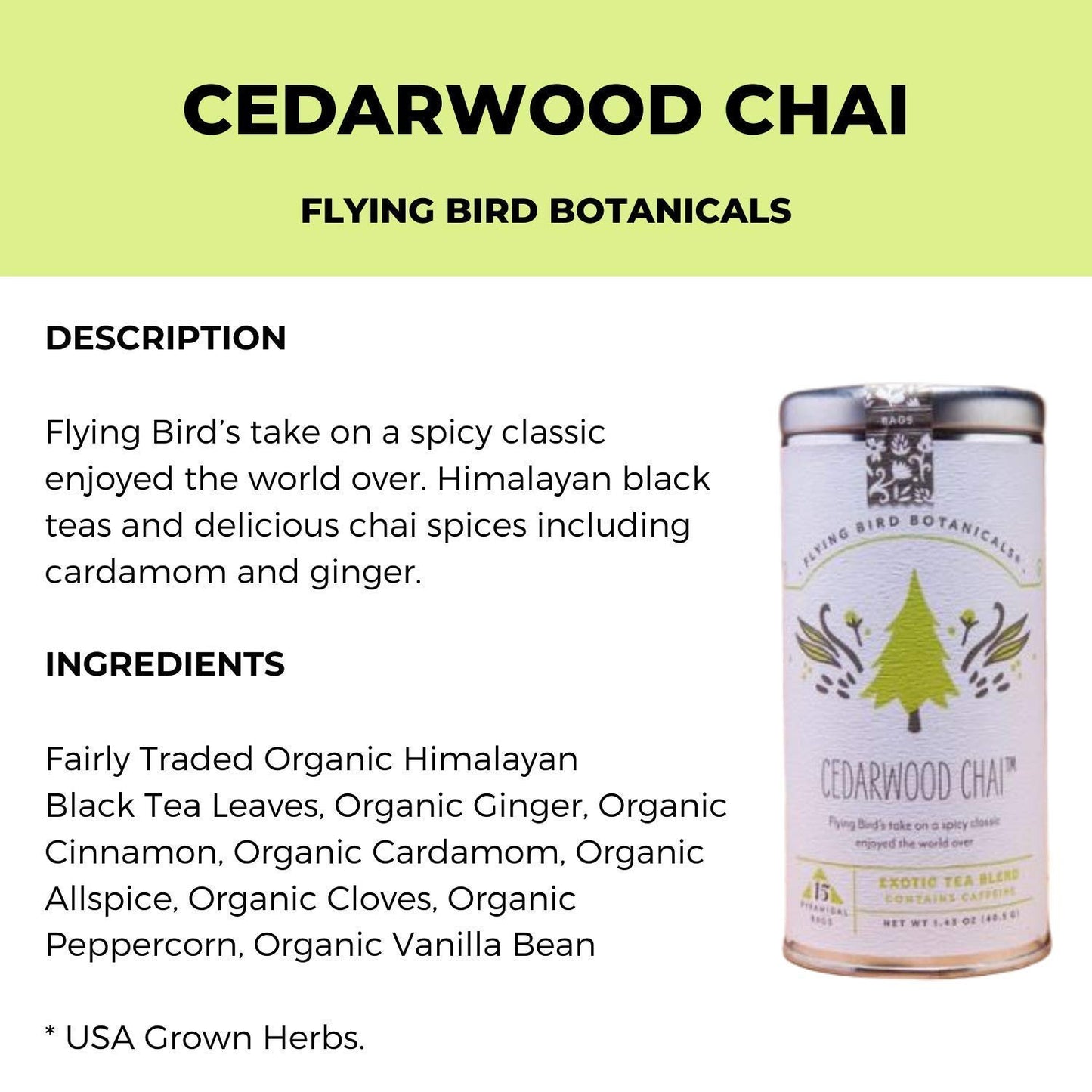 Flying Bird Botanicals Gift Box (Holiday Cheer Tea Gift Box)