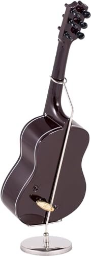 Broadway Gifts Miniature Wooden Classic Steel String Guitar Music Box and Black Case - Plays Hey Jude