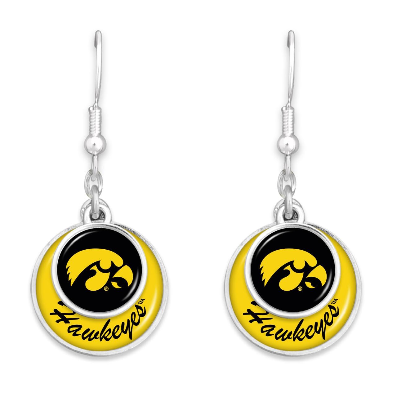 Iowa Hawkeyes Stacked Disk Earrings Jewelry Gift Licensed IU