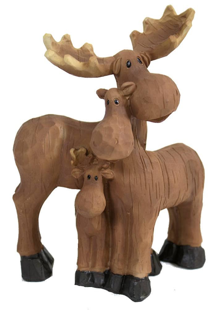 Slifka Sales Co. Moose Decor Family Figurine, 7-inches