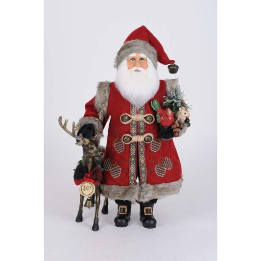SELPONT Karen Didion Originals Reindeer Joy Santa Figurine, 19 Inches - Handmade Christmas Holiday Home Decorations and Collectibles