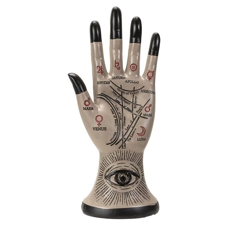 Pacific Giftware Palmistry Hand Figurine, 8.86-inch Height, Resin, Home Décor, Tabletop Décor, Halloween