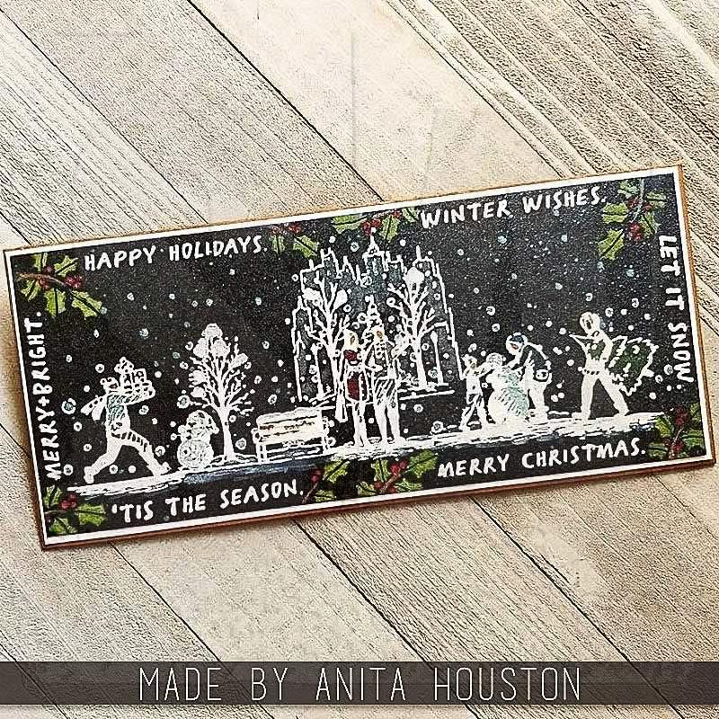 Tim Holtz Cling Stamps 7"X8.5"-Holiday Sketchbook