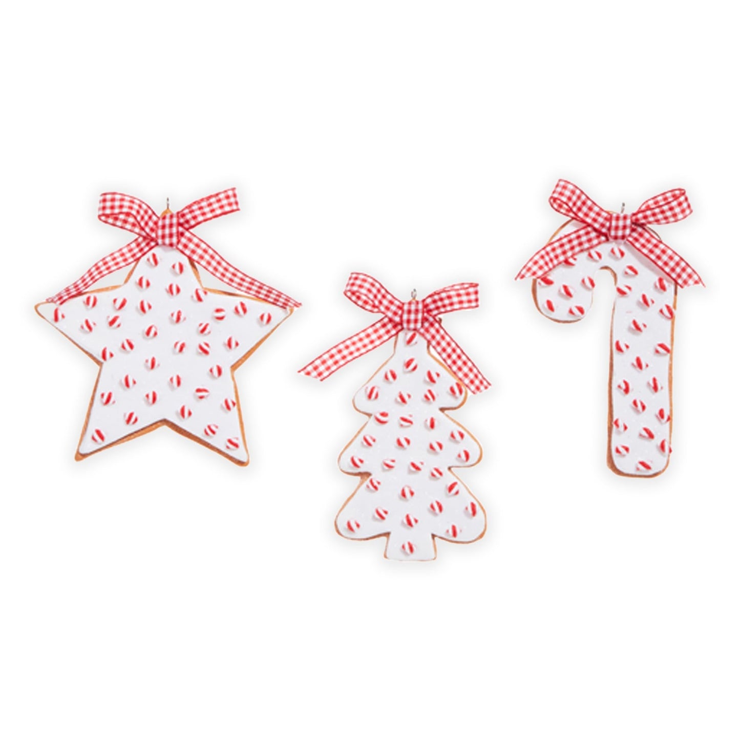 RAZ Imports 2023 Jingle & Cocoa 4.5" Peppermint Sprinkles Cookie Ornament Set, Assorted 3 Pack