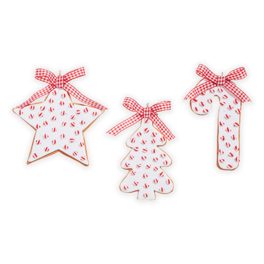 RAZ Imports 2023 Jingle & Cocoa 4.5" Peppermint Sprinkles Cookie Ornament Set, Assorted 3 Pack