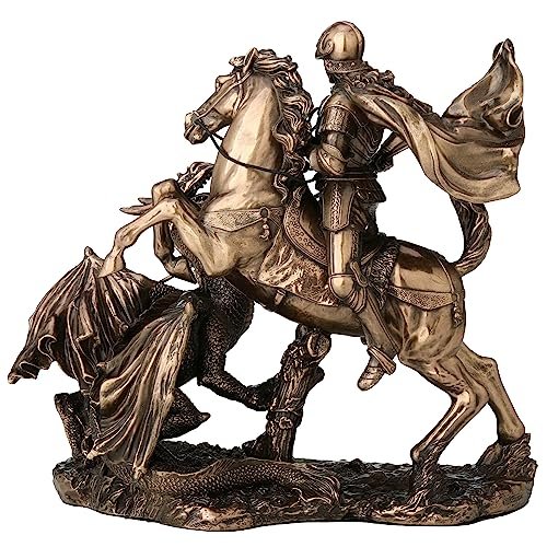 Veronese Design 6 1/4 Inch Saint George The Dragon Slayer Cold Cast Resin Bronze Finish Sculpture