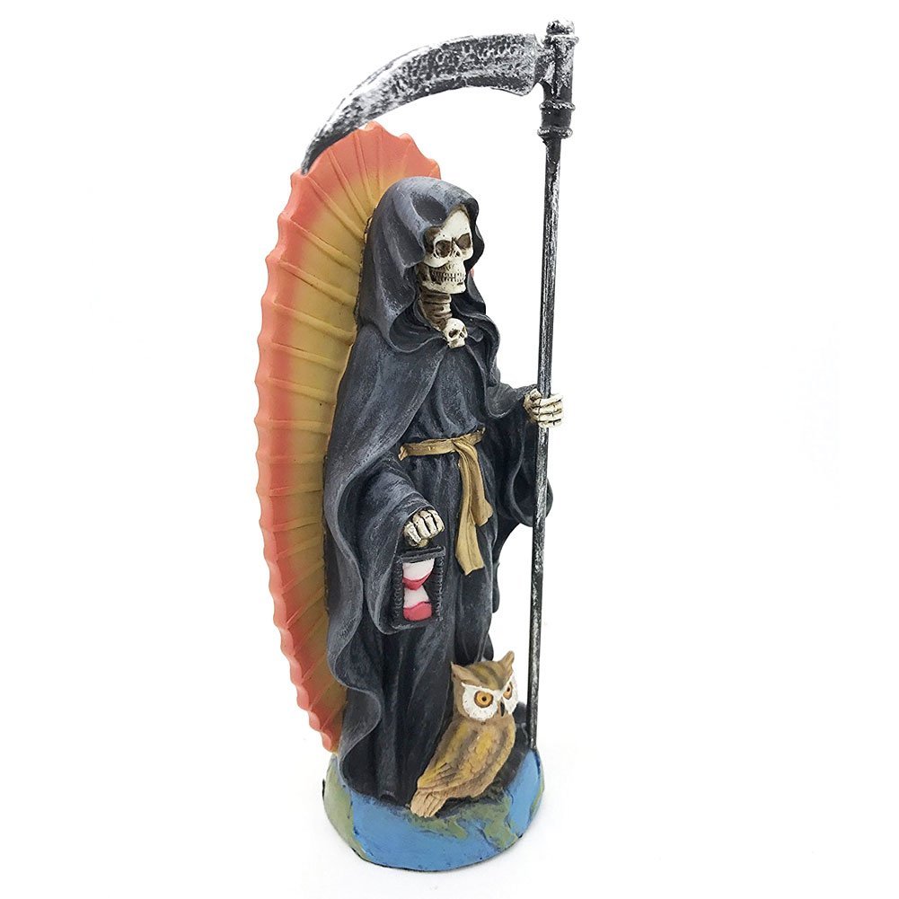 Pacific Giftware Santa Muerte Saint of Holy Death Standing Religious Statue 7.25 Inch Black Magic Protection Santisima Muerte Sculpture