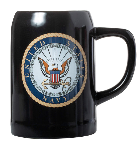 M. Cornell United States Military Decal Logo Black 16.9 Ounce Stoneware Military Mug