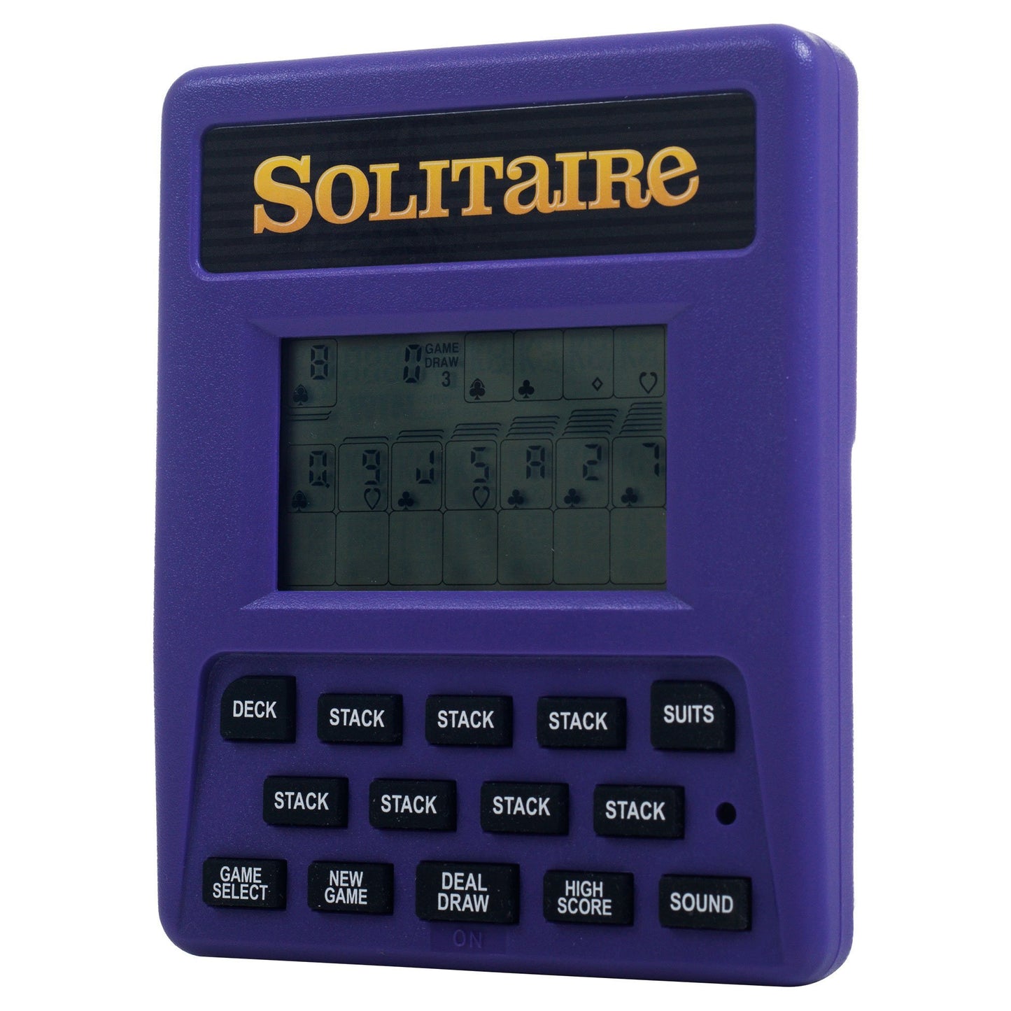 Trademark Poker Electronic Handheld Solitaire Game, Purple, 0.75" L x 3.375" W x 4.25" H