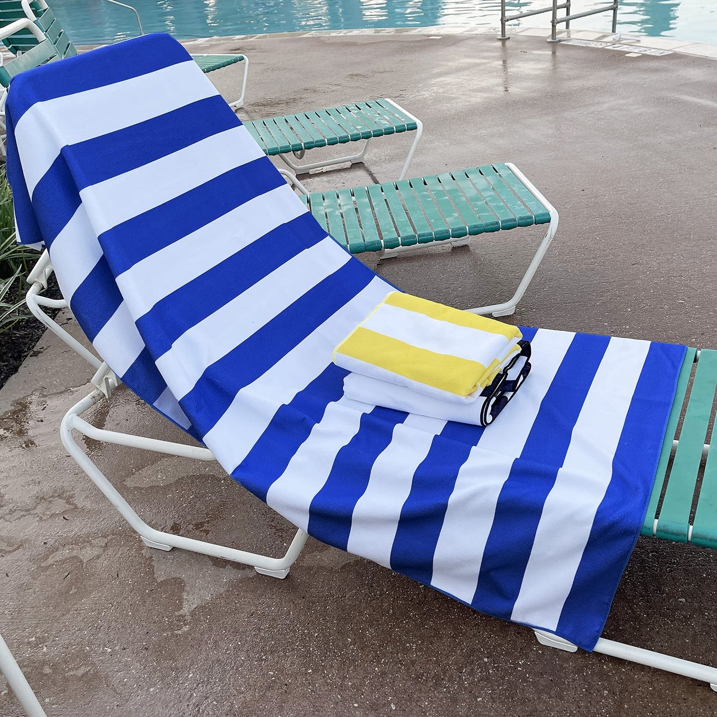 Allgala Oversize 40"x70" Cabana Stripe Design Microfiber Beach Towel