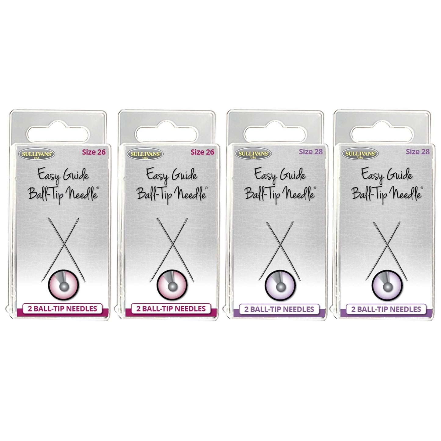 The Easy Guide Ball-Tip Needles® Size 26 and Size 28 Bundle, 4 Packages, 8 Needles