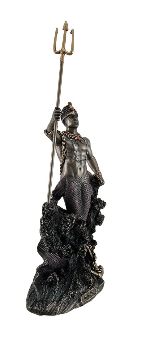 Veronese Design Olokun Owner of The Deep Sea Bronze Finish Statue