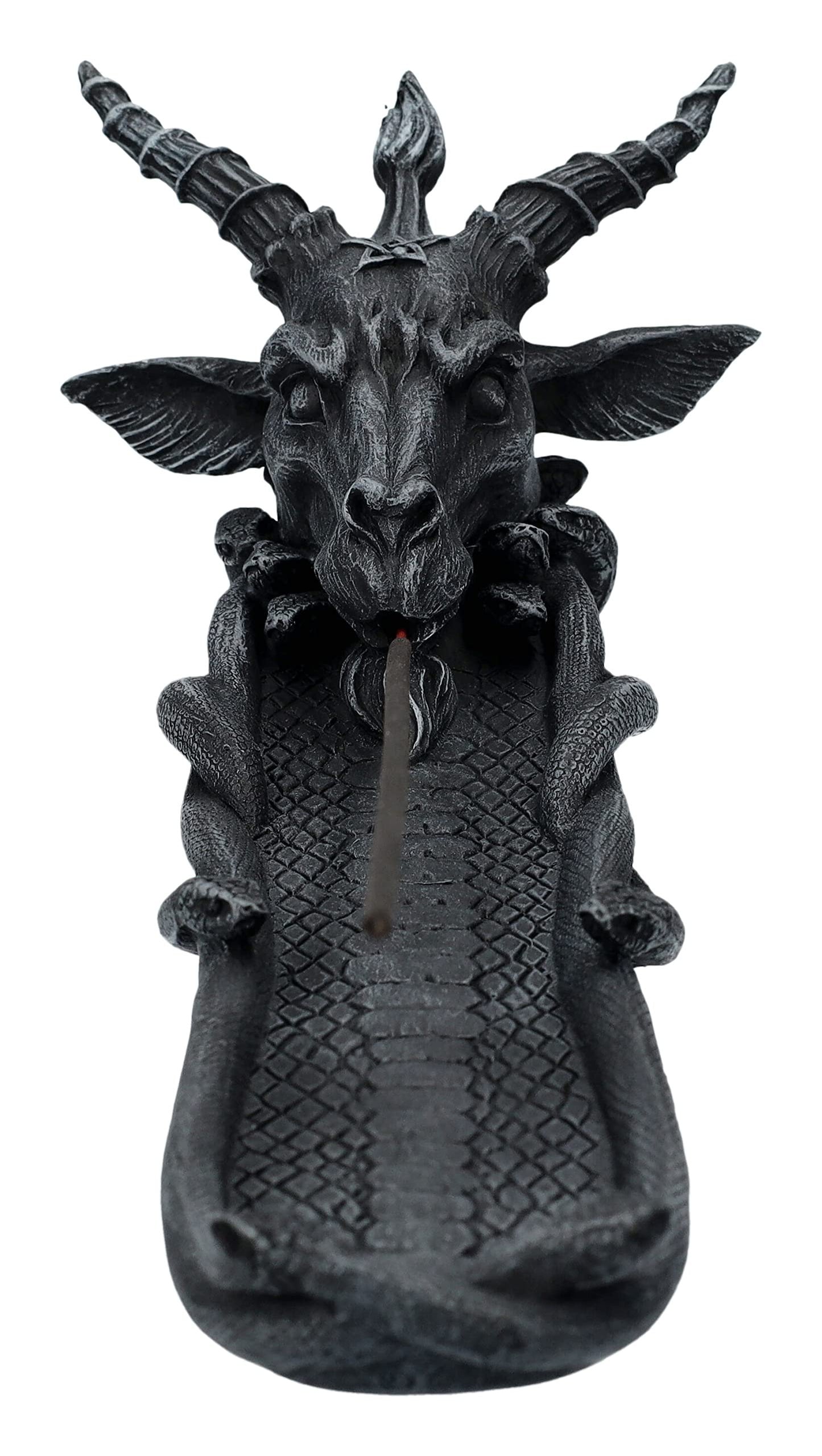 Pacific Giftware Baphomet Incense Burner, Resin Gothic Collectible Statue of Goat with Snakes, 11.25 Inches x 3.75 Inches x 3.5 inches