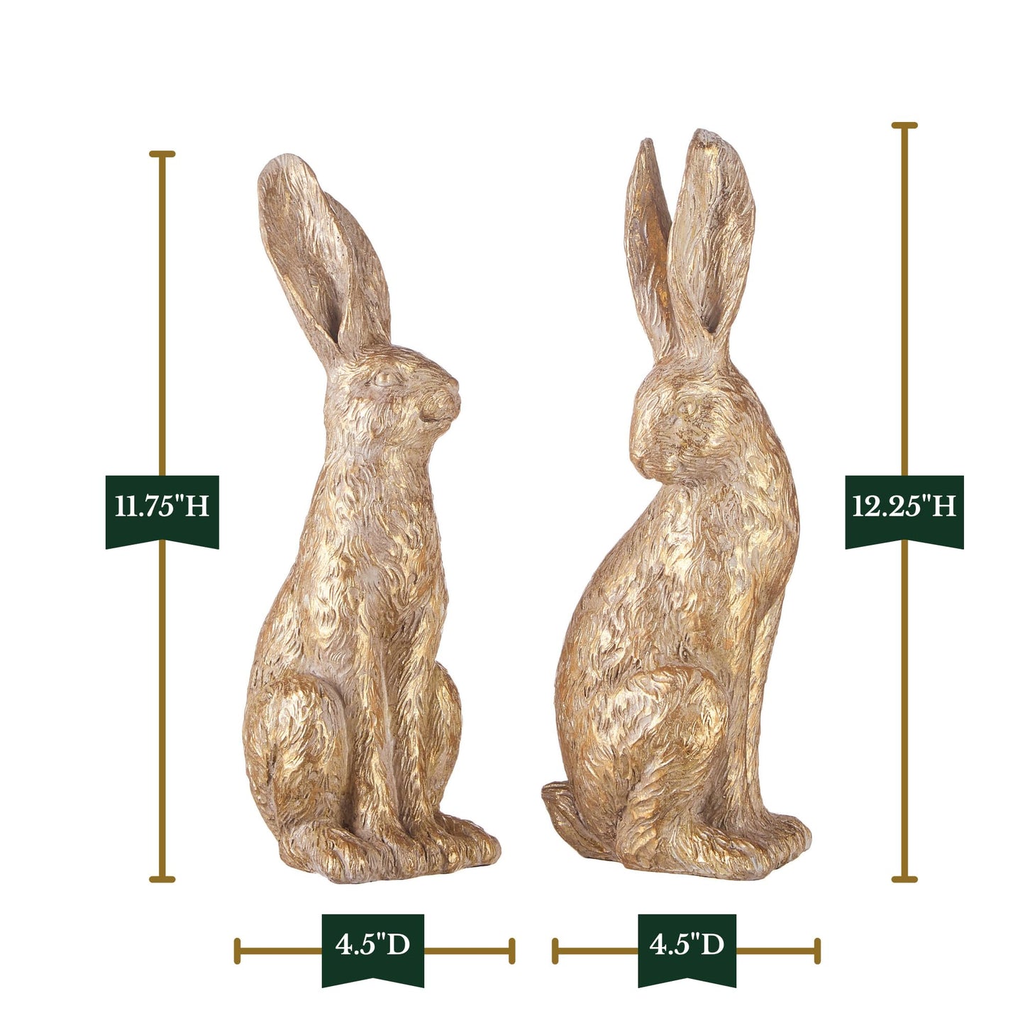 12.25" Gold Leaf Rabbit