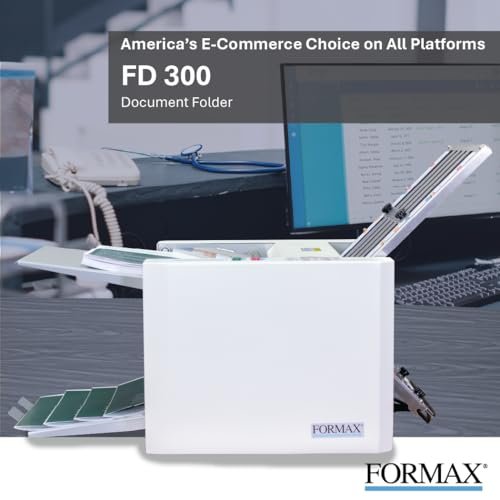 Formax FD 300 Document Folder, LCD Control Panel with 3-Digit Resettable Counter, Folds Up to 7400 Sheets per Hour, Output Conveyor for Neat and Sequential Stacking
