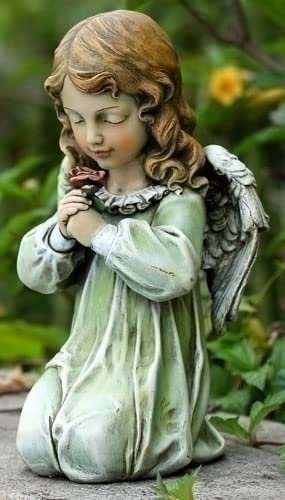 Joseph's Studio by Roman Inc., Kneeling Angel Garden, Garden Collection, Religious Statue, Holy Family, Memorial, Angel, Patron Saint, Garden Décor (12x6x6)