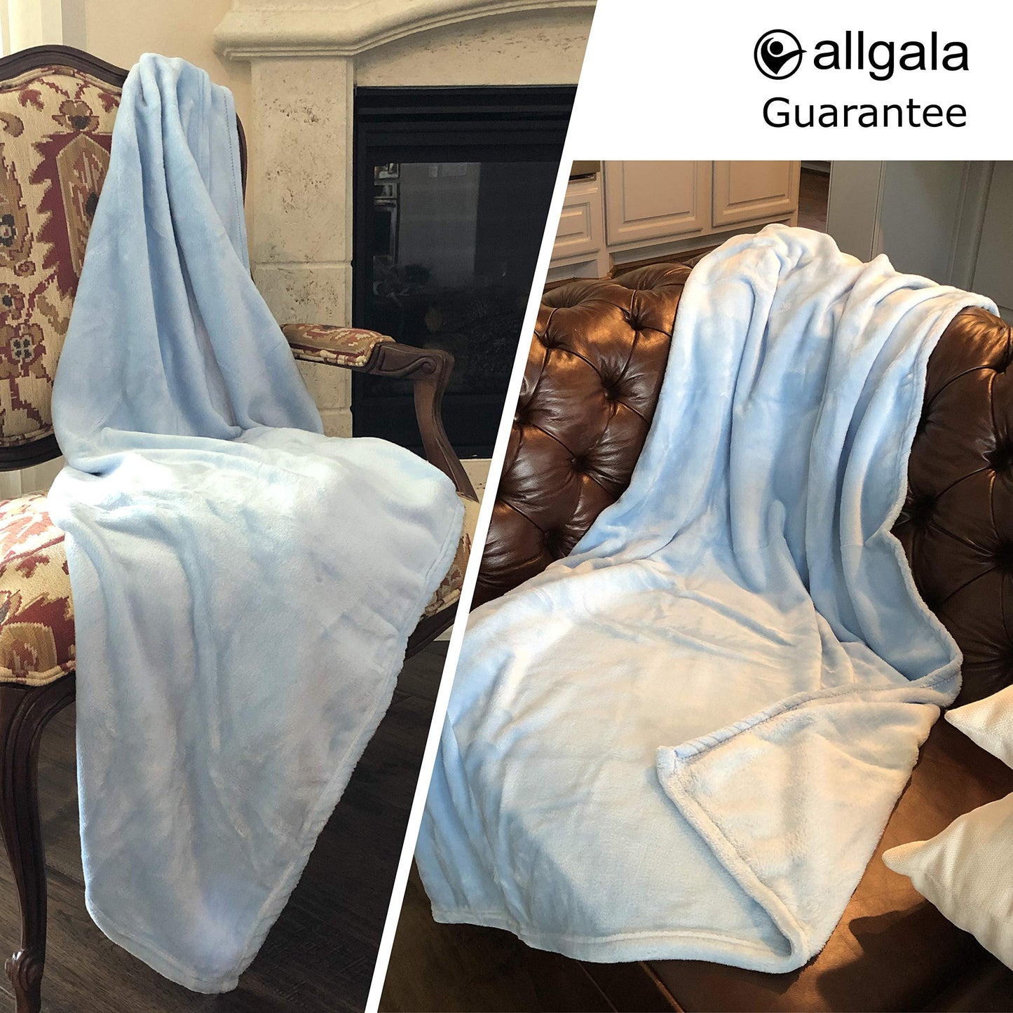 allgala Super Soft Flannel Plush Light Weight Throw Blanket