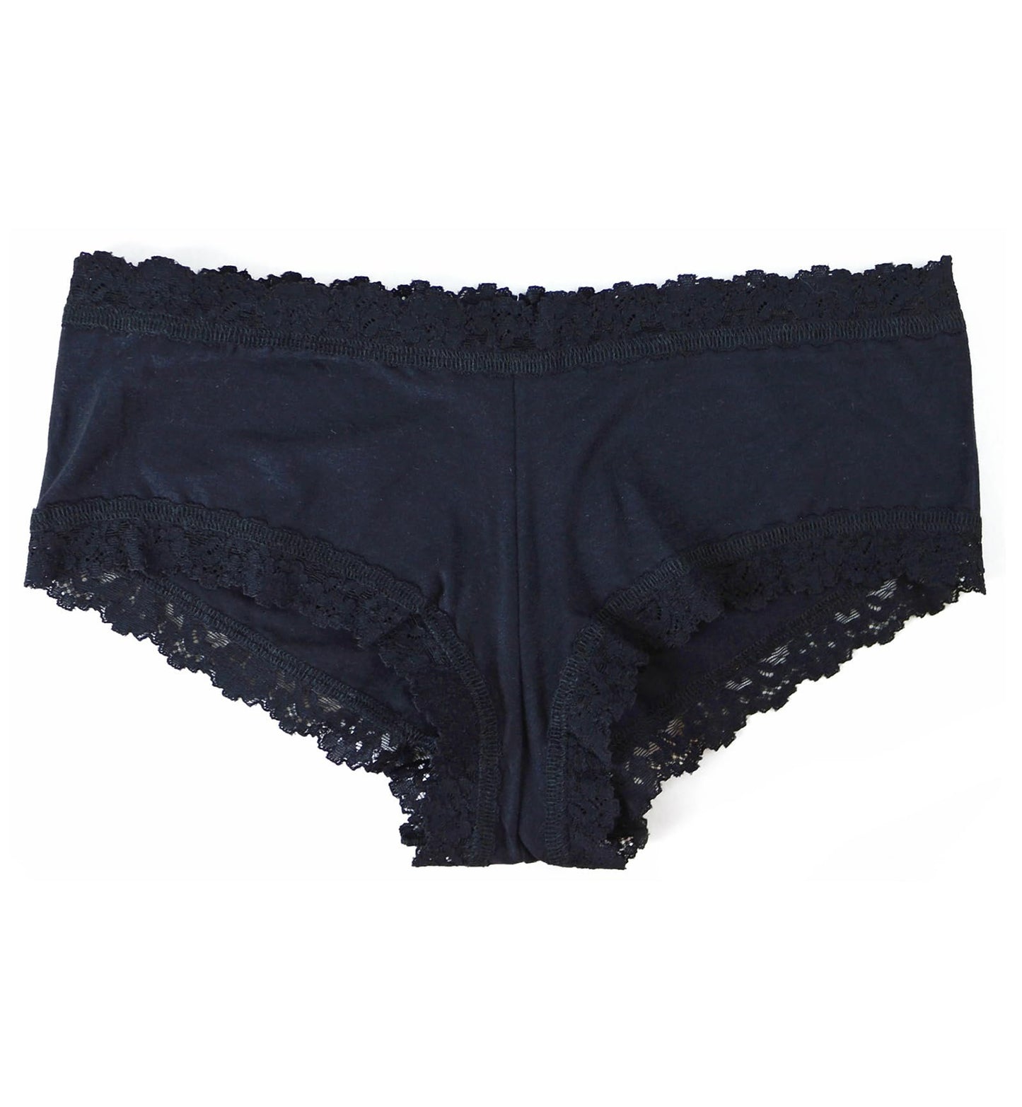hanky panky Women's Rolled Organic Cotton Boyshort with Lace