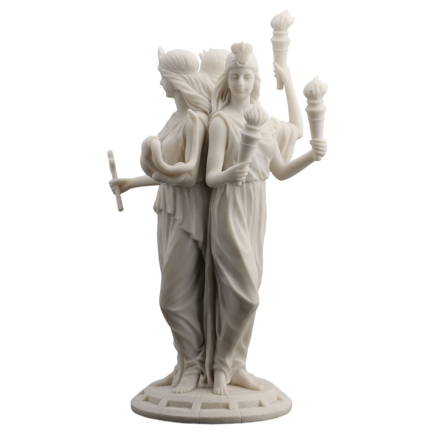 Veronese Design 11 3/4 Inch Greek Triple Moon Goddess Hecate Resin Statue Marble Finish