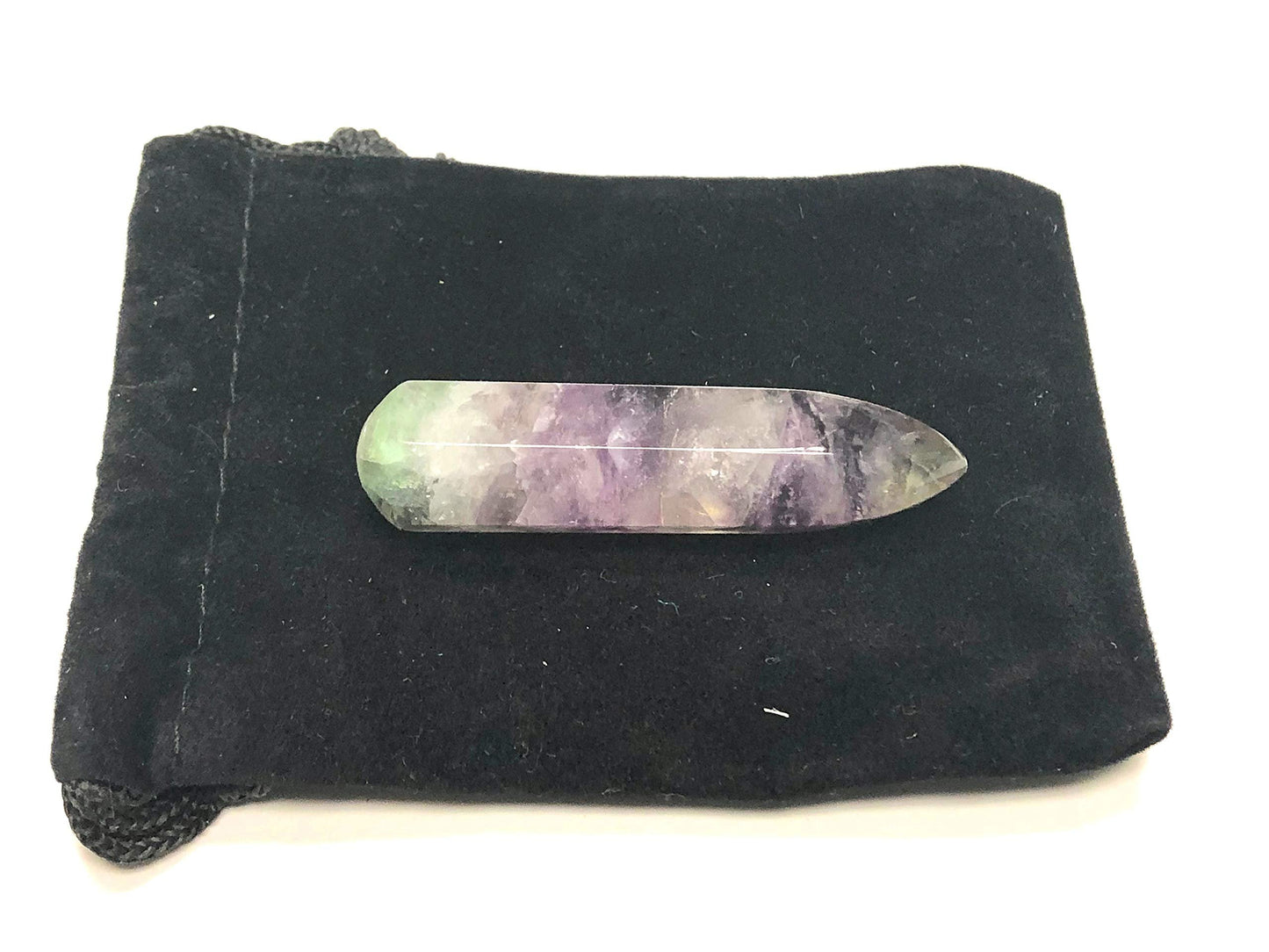 Zentron Crystal Collection: 60MM All Natural Gemstone Crystal 2"+ Wand and Velvet Pouch