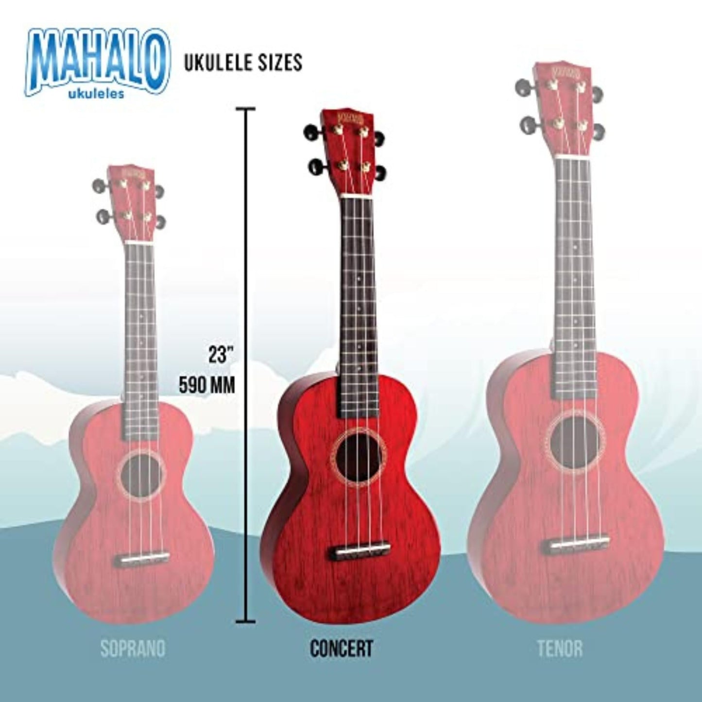 Mahalo 2516-BU Hano Concert Ukulele