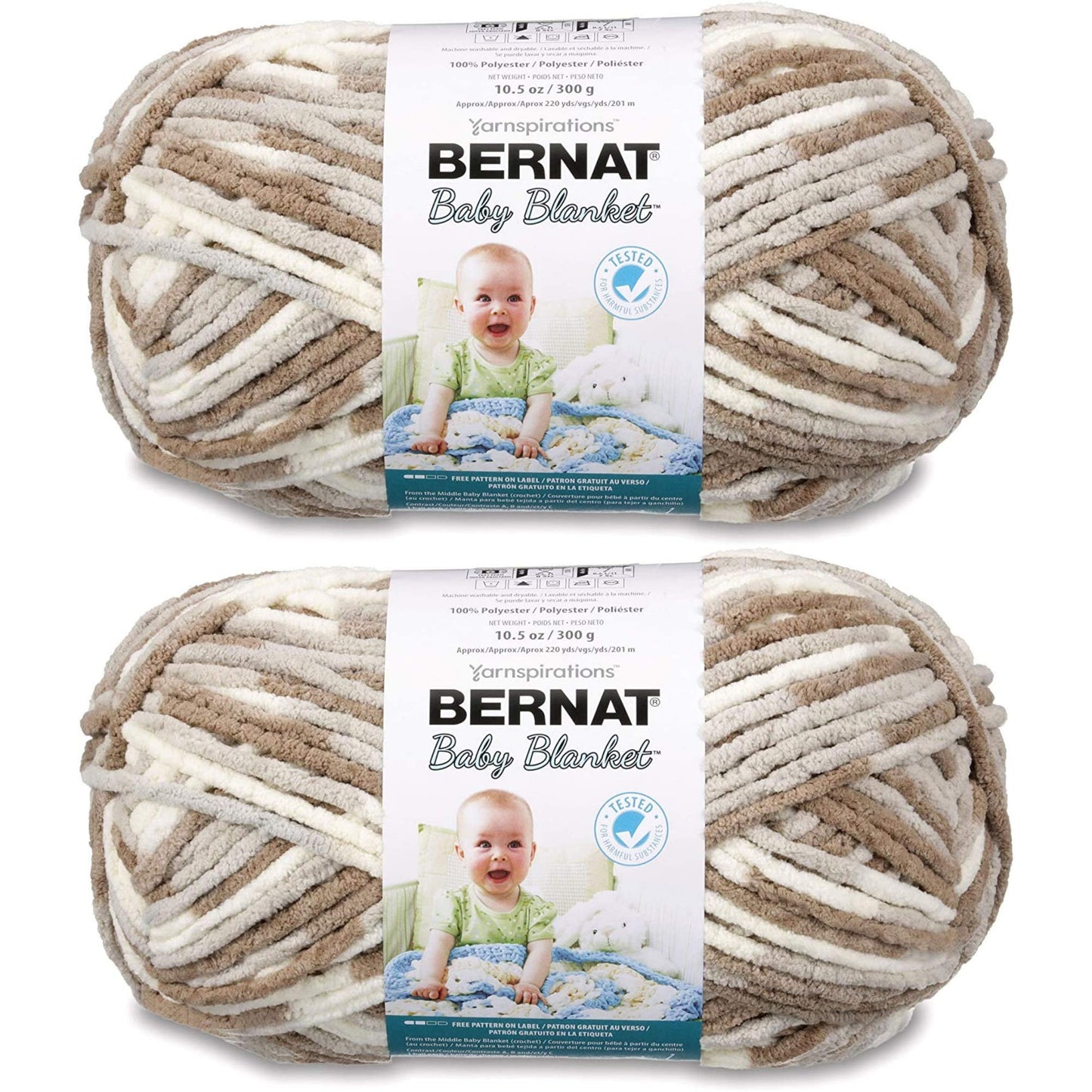 Bernat Baby Blanket Big Ball Yarn (2-Pack) Little Sandcastles 161104-4011