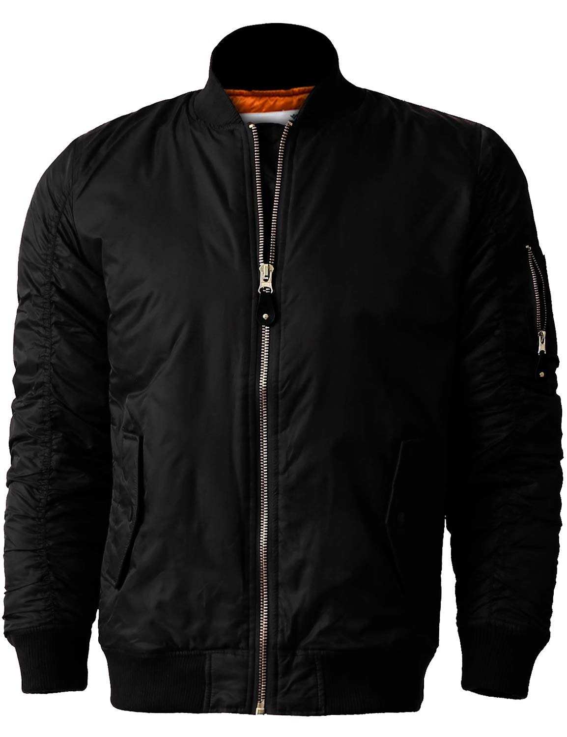 Shaka Wear Men's Flight Jackets – Casual MA-1 Bomber Coat Windbreaker Full Zip Fully Lined Regular and Bigs S~3XL