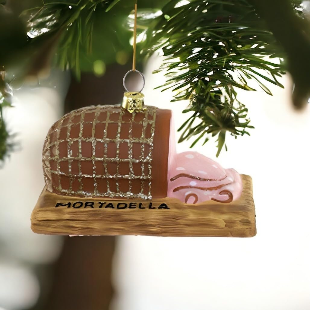 Cody Foster & Co Delightful Mortadella Ornament, Authentic Glass Meat Replica, 3-Inch