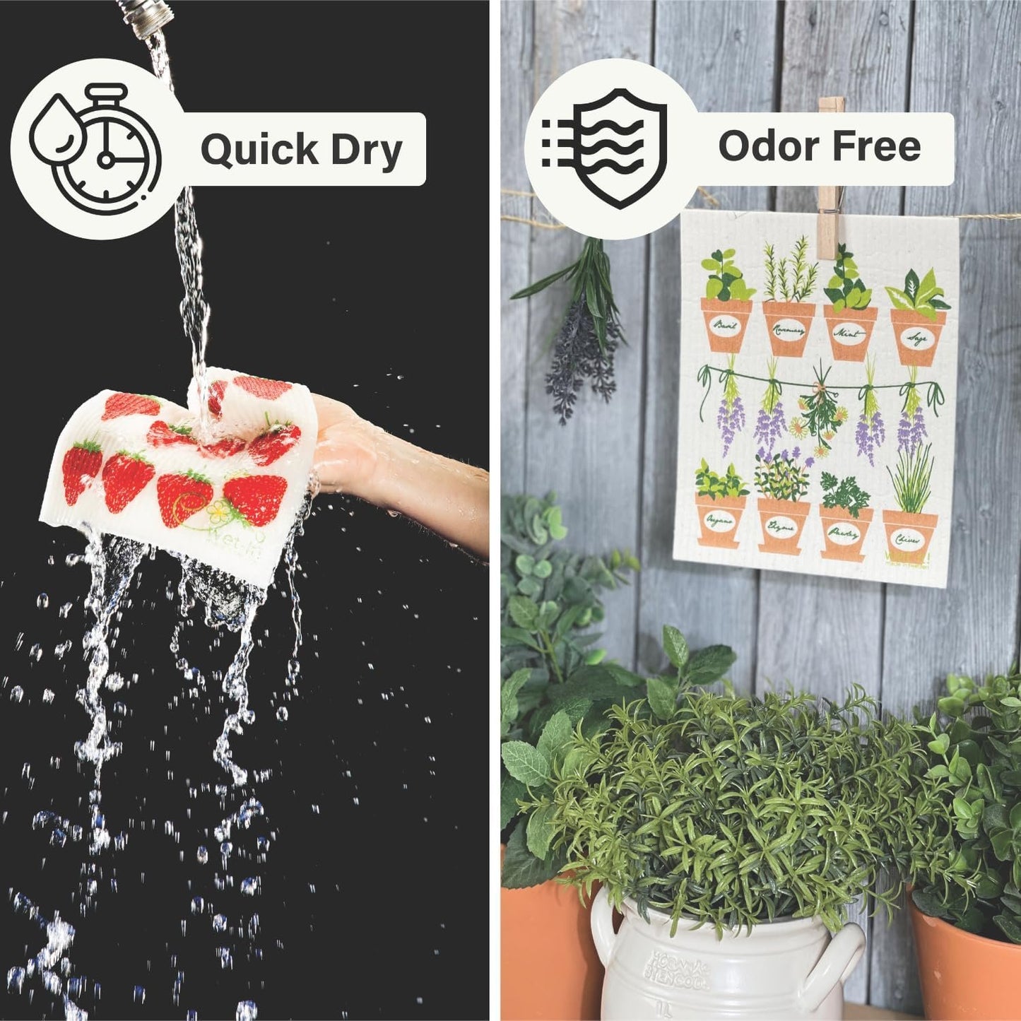 Wet-It! Swedish Dishcloth States – Reusable Paper Towels, Highly Absorbent & Biodegradable Dish Cloths, Non-Scratch, Durable, Machine Washable Cleaning Towels