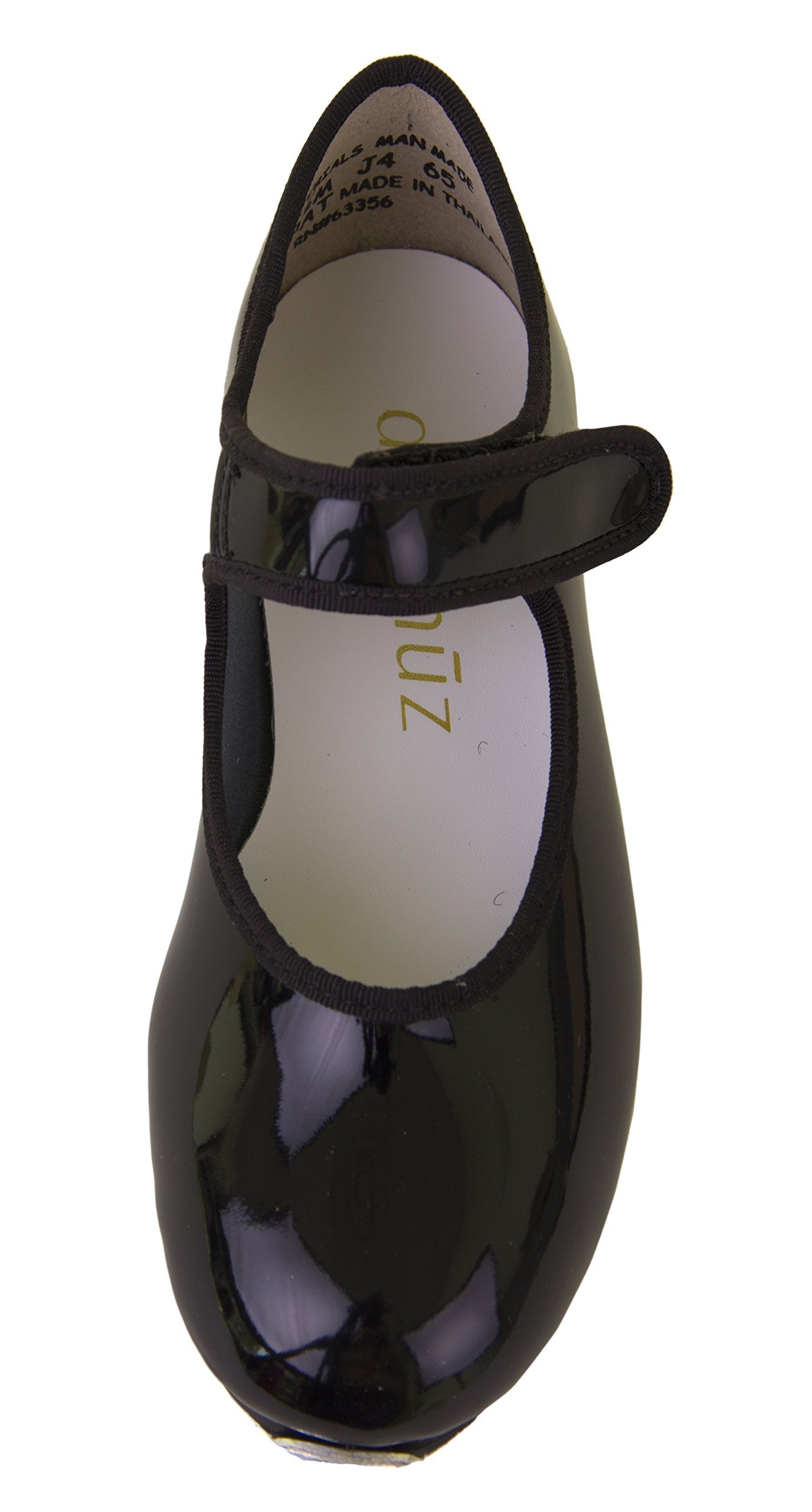 Danz N Motion Danshuz Toddler/Child Black-Patent Hook and Loop Touch Closure Tap Shoes