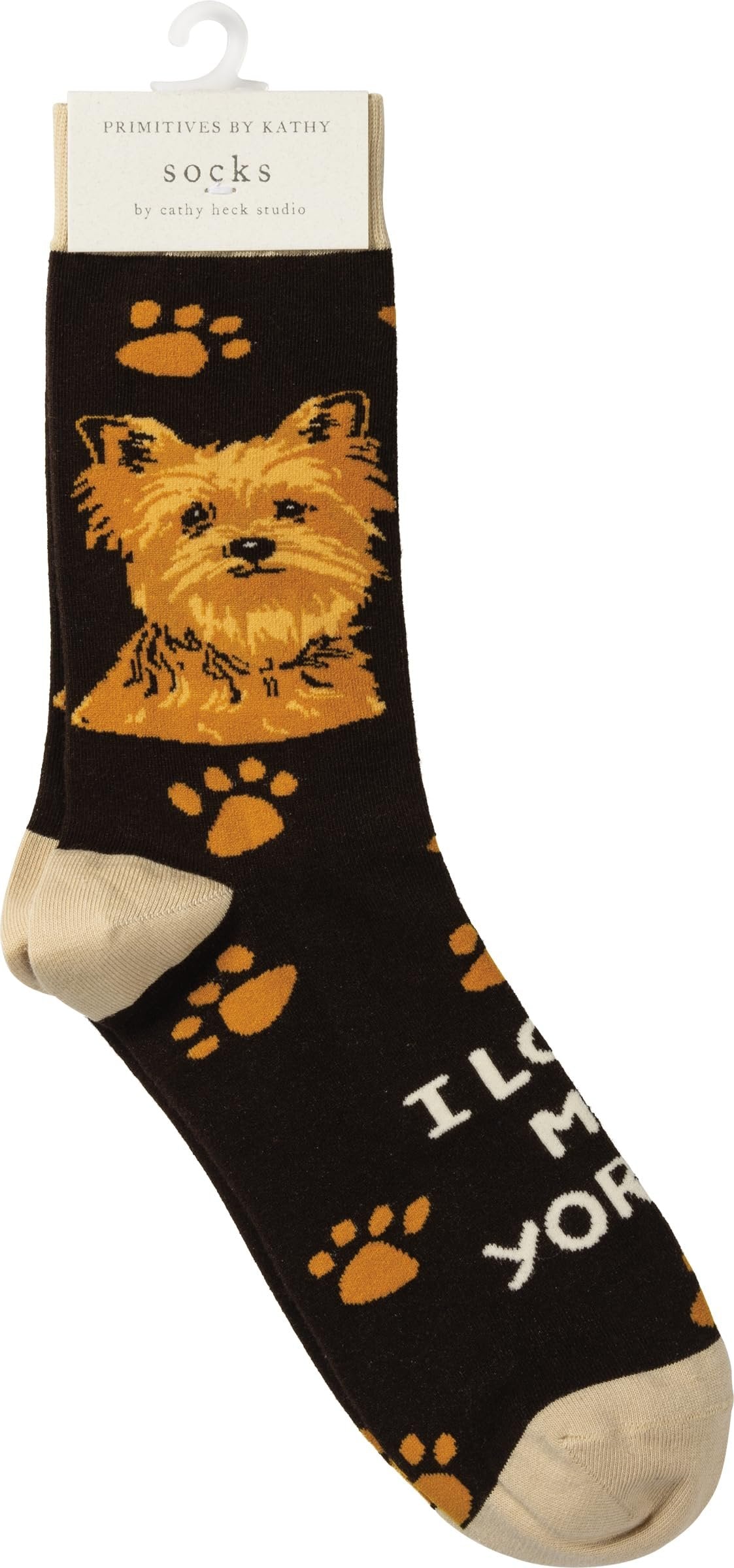 Primitives by Kathy Socks - I Love My Yorkie, Unisex, One Size
