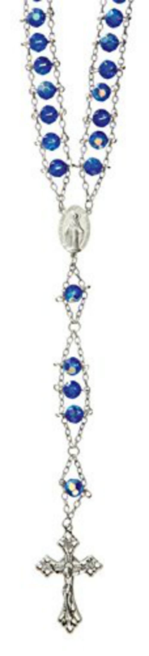Wm Hirten Co Sapphire Jacob's Ladder Rosary from Italy