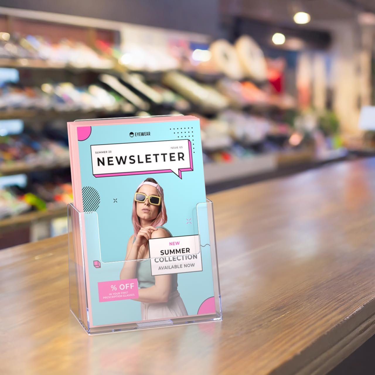 Marketing Holders Brochure Holder for 5.5” Wide Printed Materials Acrylic Countertop Display Literature Tri Fold Stand Rack Literature Organizer Pamphlet Holder Paper